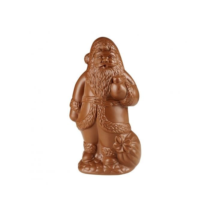 père noël qui enlace un bonhomme de neige